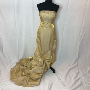 Gold Sequin Prom Dress